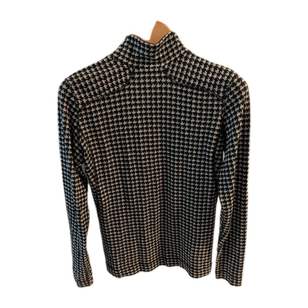Smartwool Baselayer Large Womens Merino 1/4 Zip Top Houndstooth - Picture 2 of 4